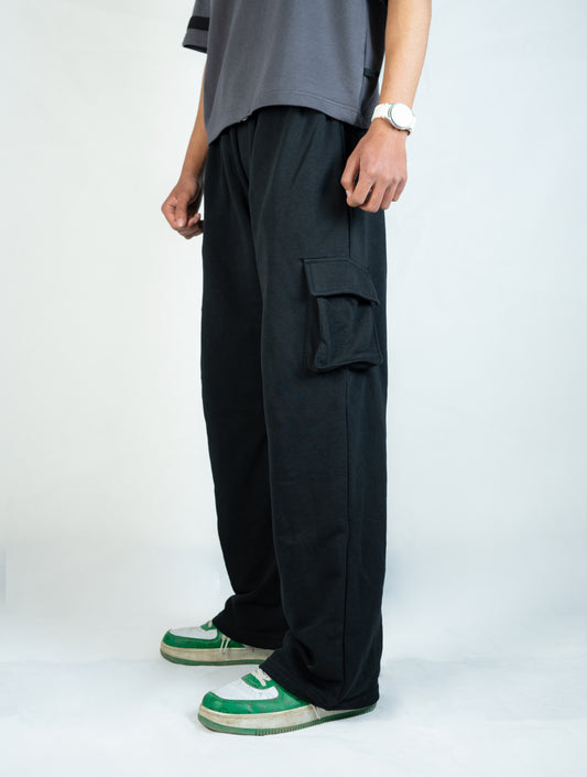 Black Baggy Cargo Trouser