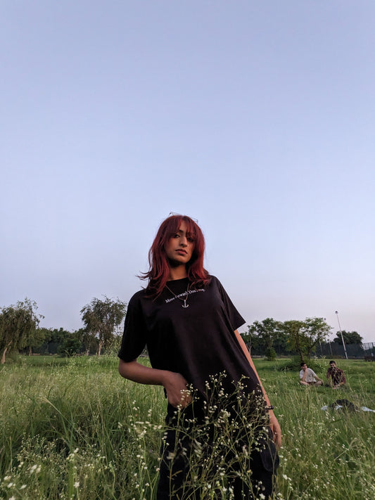 Printed Black Regular T-Shirt