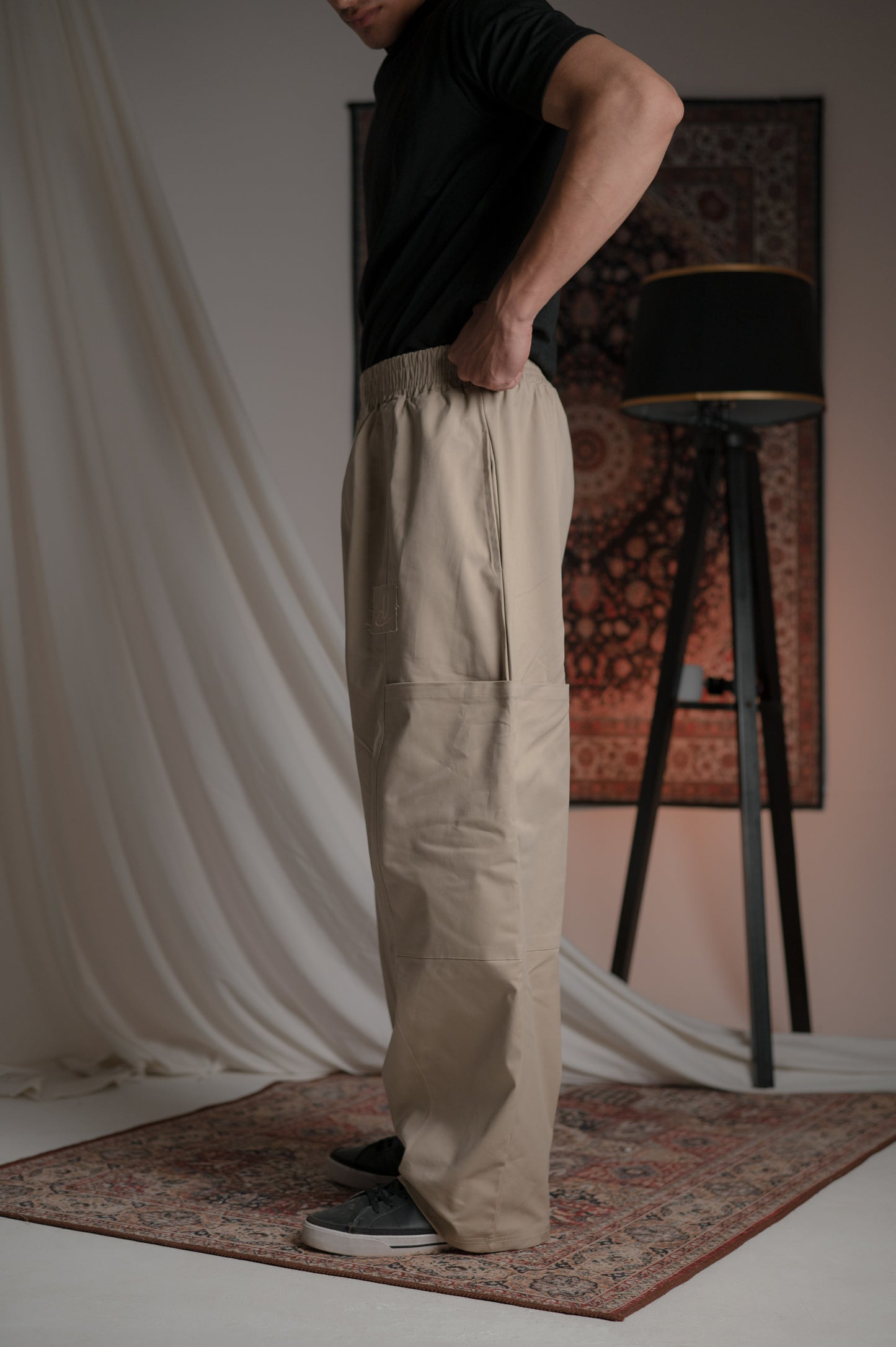 BEIGE TWILL STUDIO PANTS