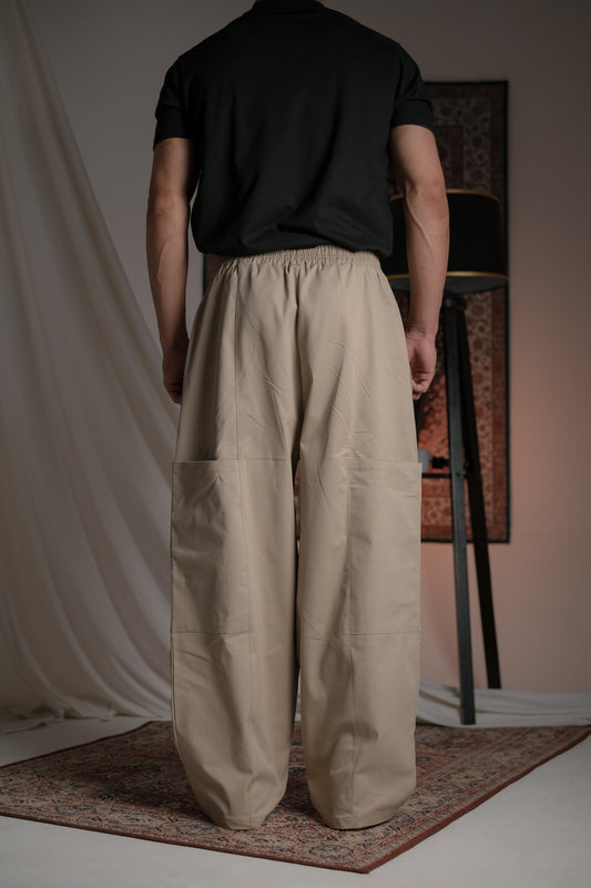 BEIGE TWILL STUDIO PANTS