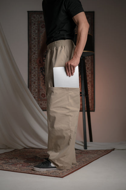 BEIGE TWILL STUDIO PANTS