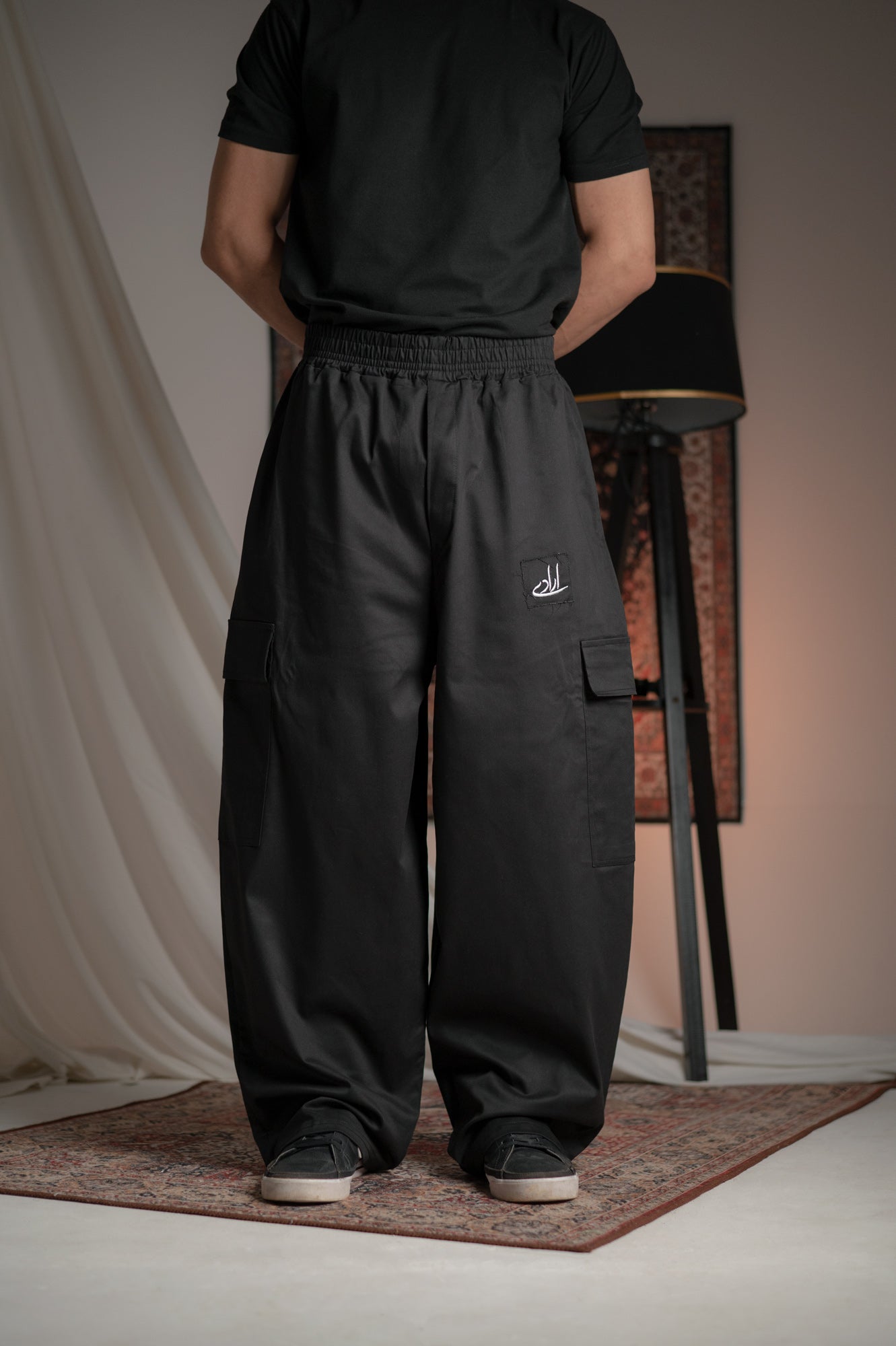 BLACK TWILL CARGO TROUSER