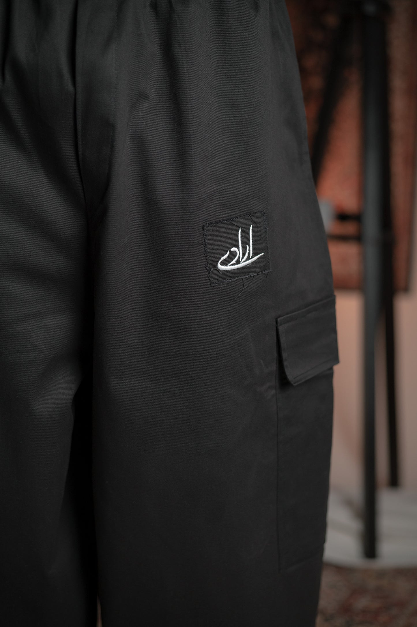 BLACK TWILL CARGO TROUSER