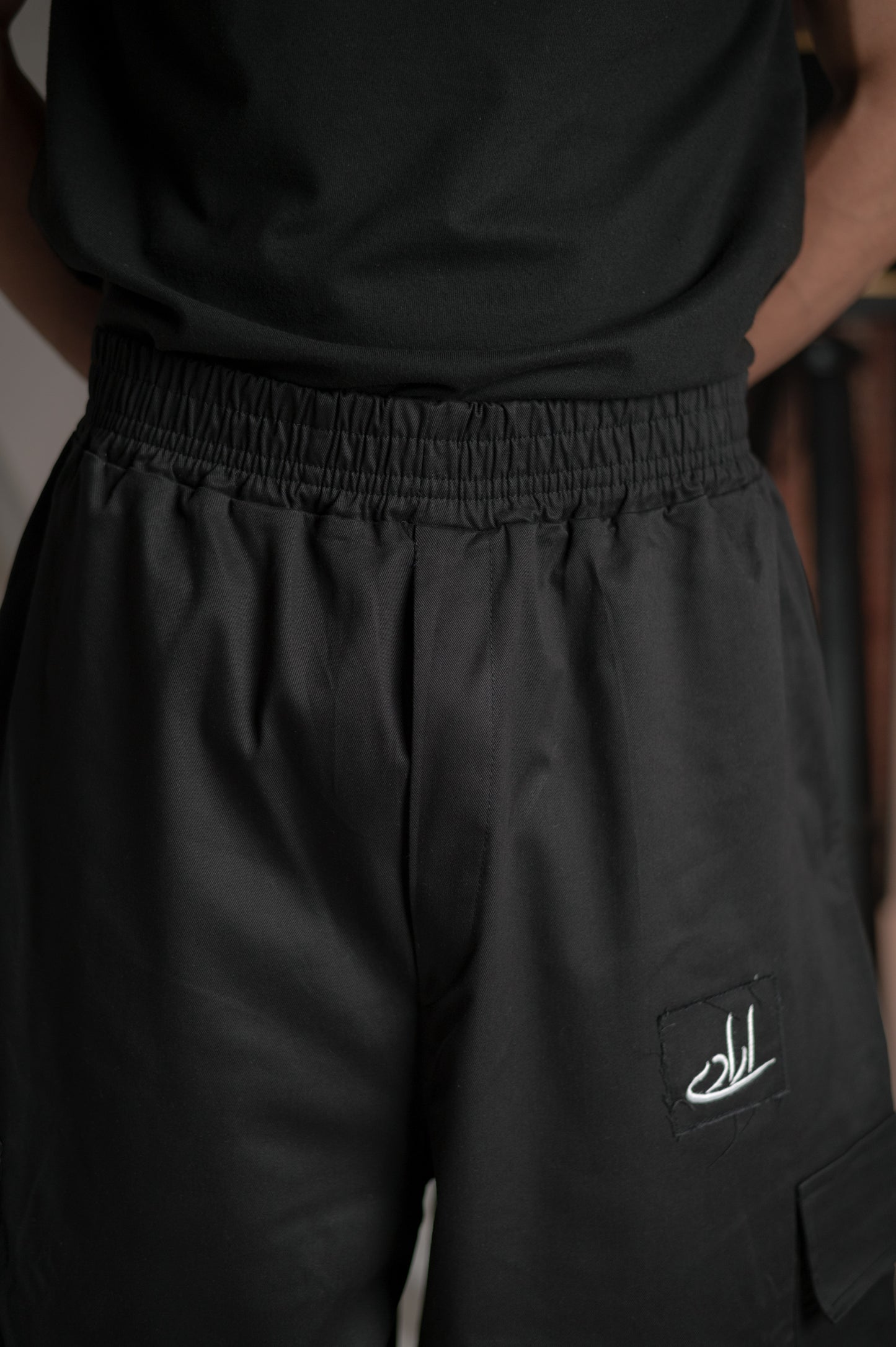 BLACK TWILL CARGO TROUSER