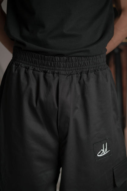 BLACK TWILL CARGO TROUSER