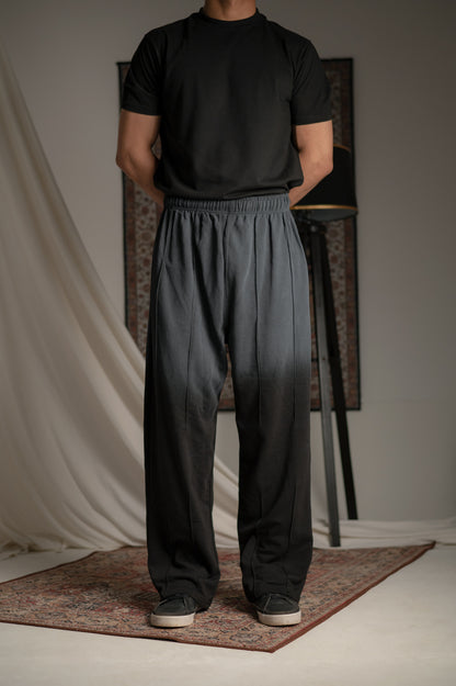 BLACK SUNFADE PLEATED TROUSER