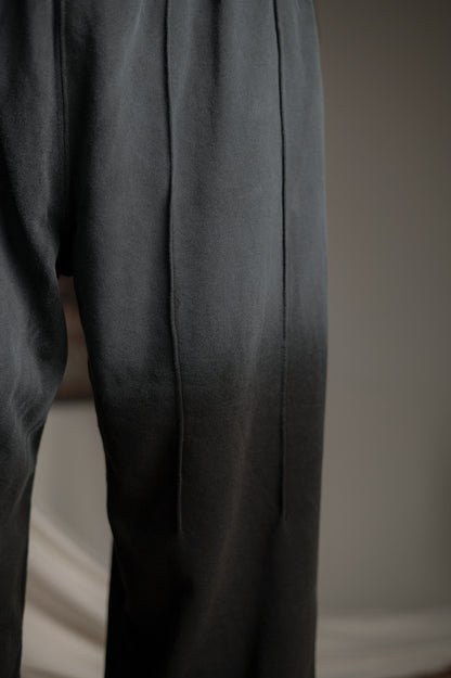 BLACK SUNFADE PLEATED TROUSER