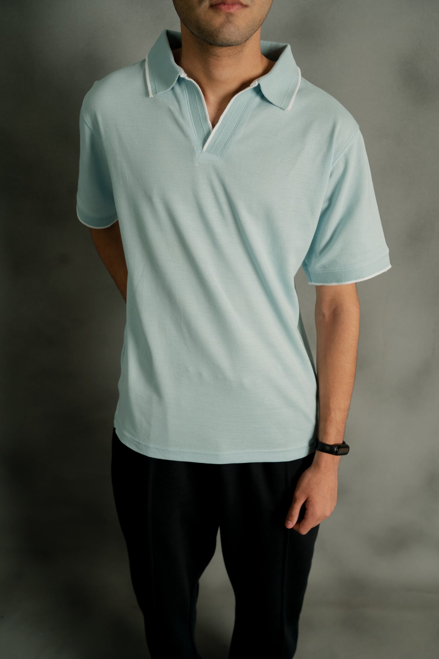 ICE BLUE PIQUE POLO
