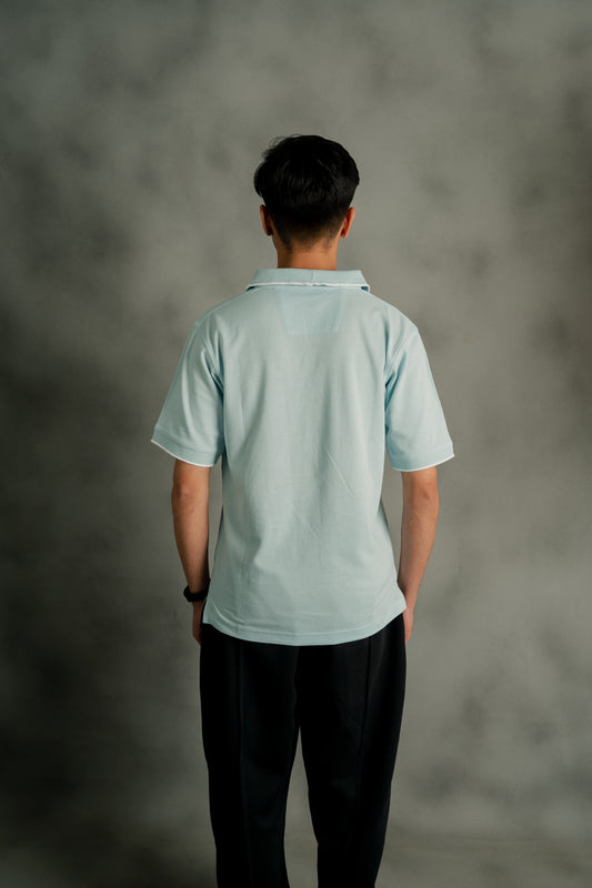 ICE BLUE PIQUE POLO