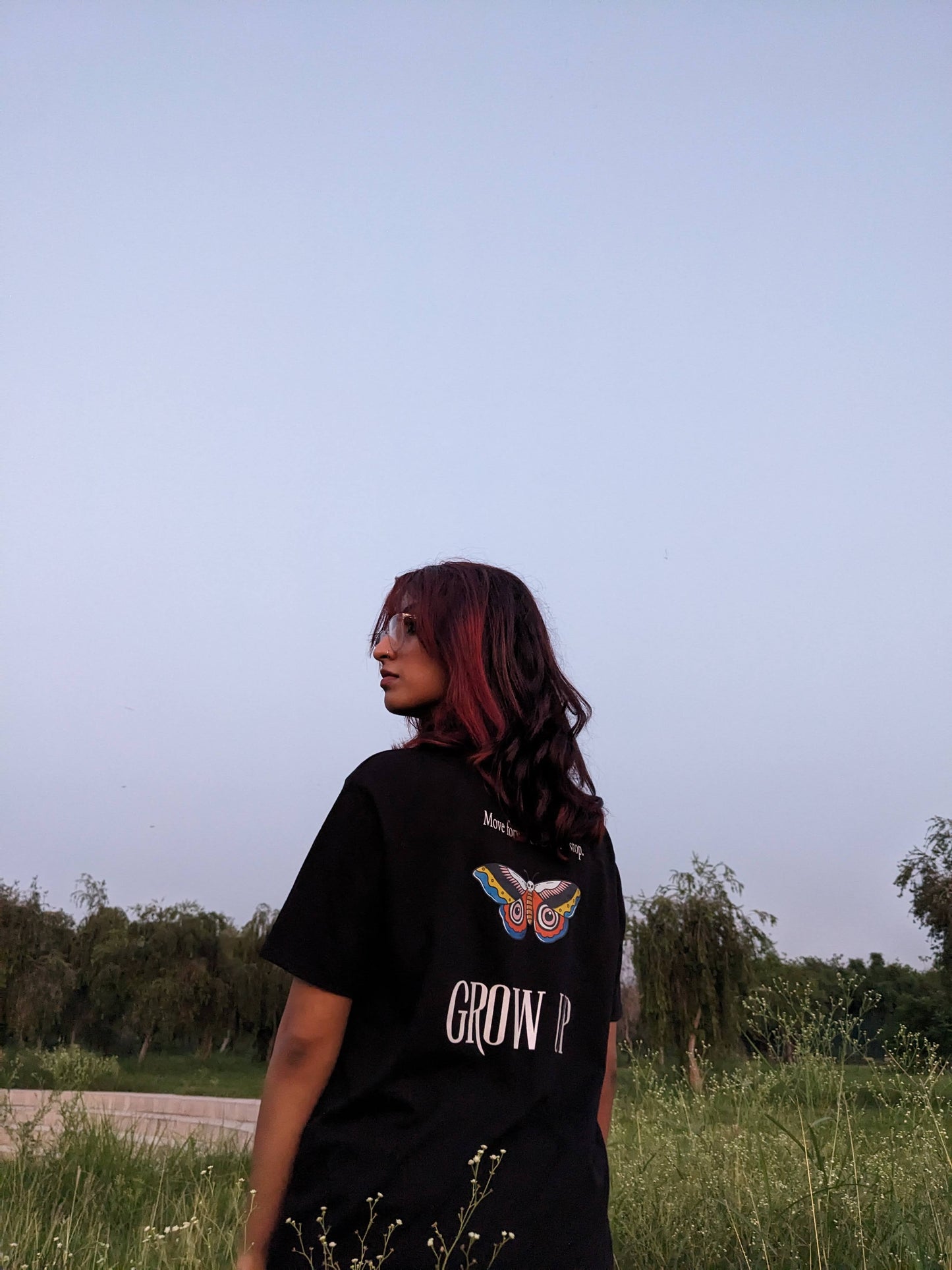 Printed Black Regular T-Shirt