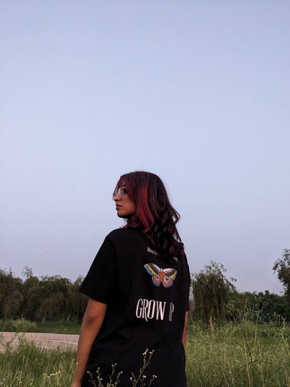 Printed Black Regular T-Shirt